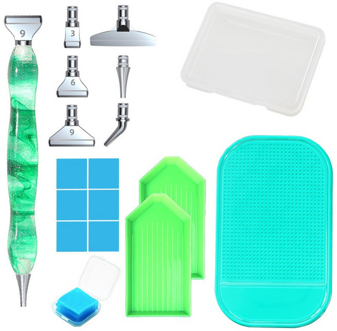 보석십자수 고급펜 세트 드 부자재 취미 작업도구 파란색 1개 DIY 고급형 보석십자수 펜세트 도구 보석십자수 도구 포인트 펜세트, 1세트, 항목 설정