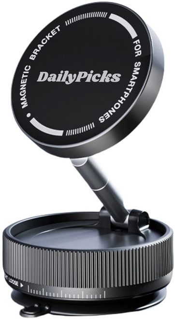 데일리픽스 360도 회전 진공 흡착 맥세이프 스위치형 휴대폰 자석 거치대, 1개, 나이트블랙