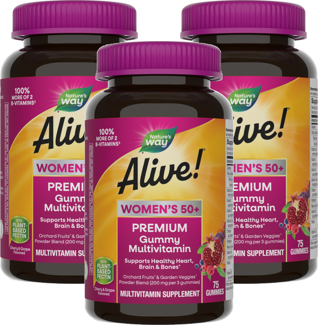네이쳐스웨이 얼라이브! 우먼스 50+ 멀티비타민 구미, 75정, 3개