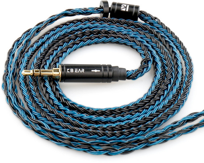 Keephifi KBEAR ST16 16코어 1.2M 길이 5N OCC 실버 플레이트 업그레이드 케이블, 1개, 블랙 블루, 4.4MM QDC