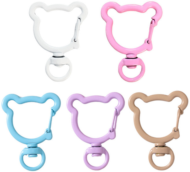 컬러 오픈형 곰돌이 키링 부자재 고리, 10개, 1번(혼합)