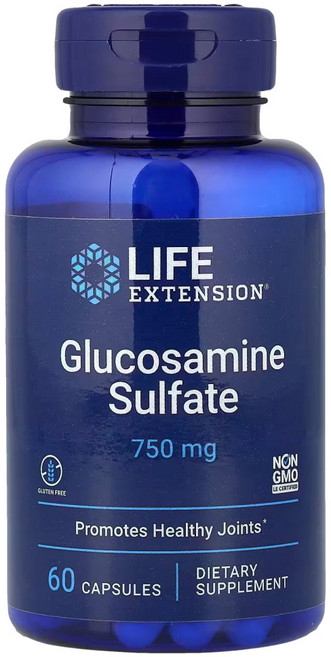 라이프 익스텐션 글루코사민 설페이트 750mg 캡슐 Life Extension Glucosamine Sulfate, 1개, 60정