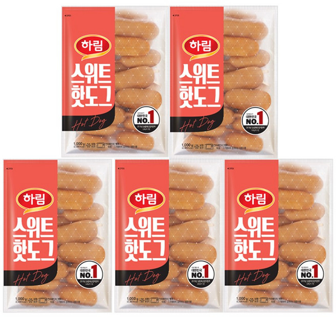하림 스위트핫도그 1000g, 1kg, 5개