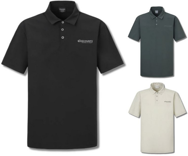 백화점정품 디스커버리 남성 반팔 티셔츠 카라 피케 반소매 프레시벤트 우븐 여름 베이직