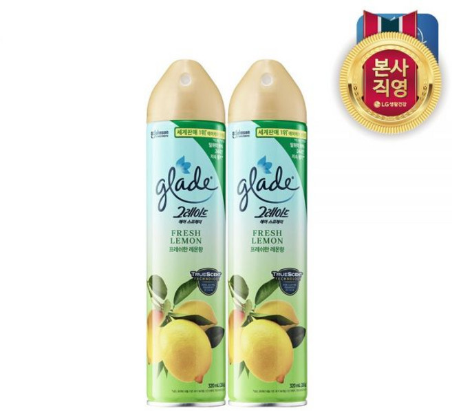 그레이드 미스트 에어스프레이 320ML 2개, 그레이드 미스트 상큼한 레몬 320ML 2개