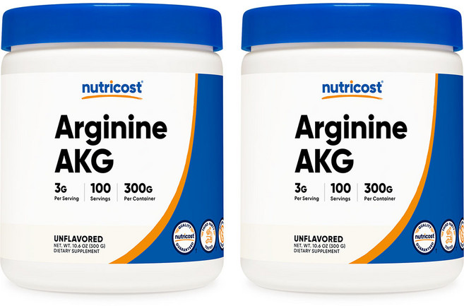 Nutricost Arginine AKG 뉴트리코스트 아르기닌 AKG 300g 2팩, 2개