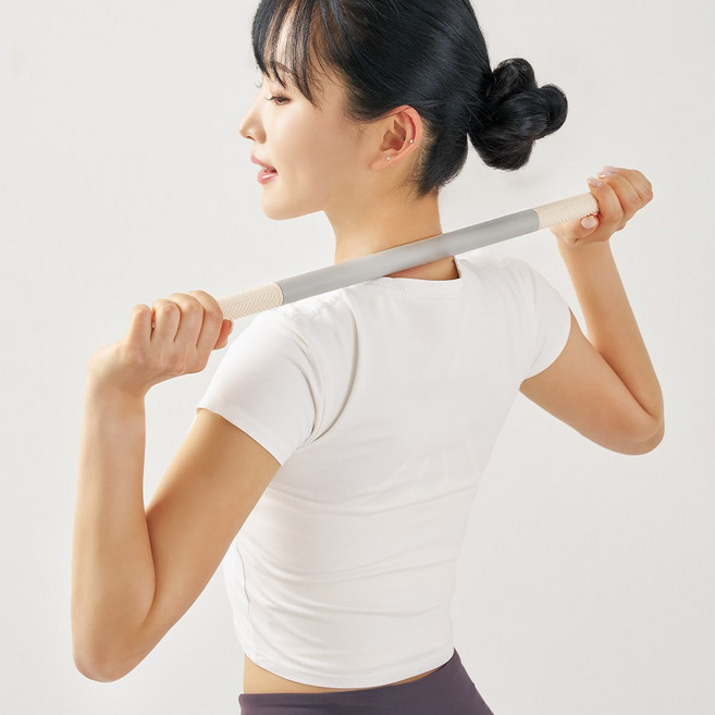 요이핏 마사지 스틱 롤러 괄사 안마봉 바디 라인, 스톤 베이지, 1개