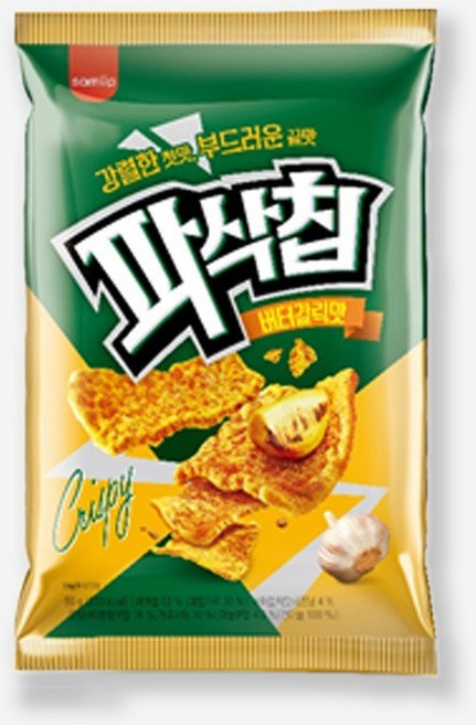 삼립 간식 스낵 파삭칩 버터갈릭맛, 8개, 60g