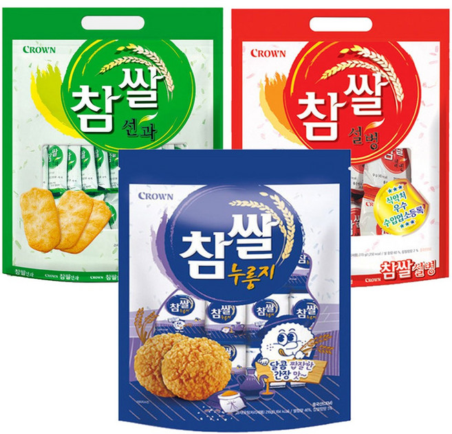 참쌀 3종(누룽지+설병+선과), 739g, 1세트