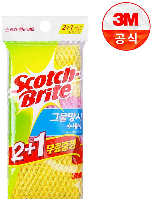 쓰리엠 그물망사 수세미 MN-900X2, 1개, 3개입