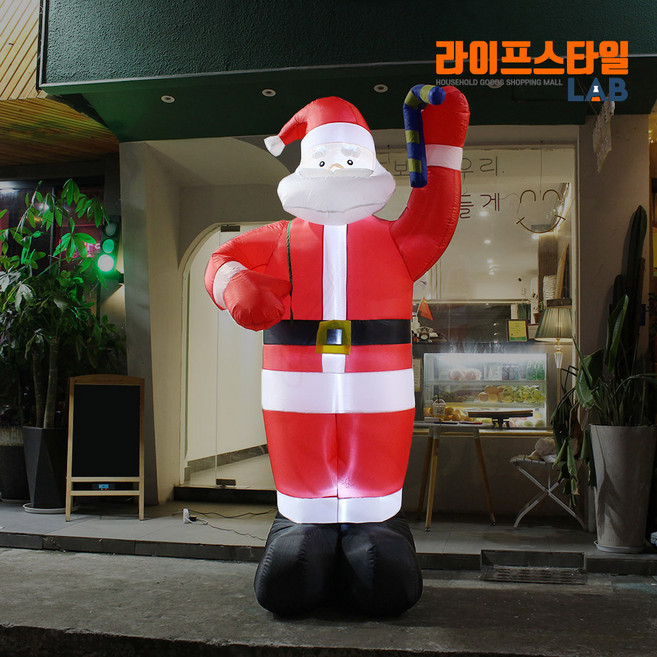 2M LED 대형 크리스마스 에어 스노우볼 간편설치 장식, 5_LED 250cm산타, 1개