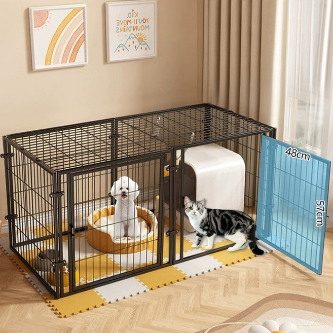 메탈 강아지 울타리 강아지안전문 반려동물펜스, 1개, 블랙