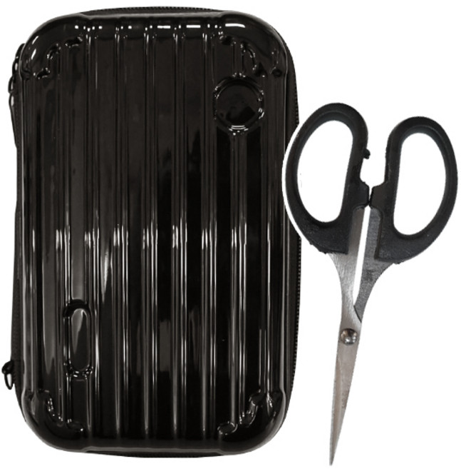 볼링 캐리어 미니 하드 파우치 (볼링가위포함) 볼링용품 볼링미니백 볼링파우치 미니가방 볼링용품수납, 블랙, 1개