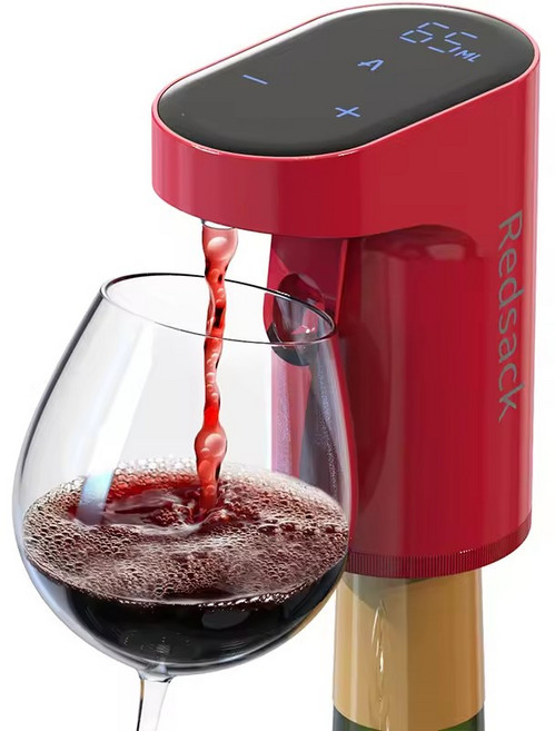 曼托 電動醒酒器 定量分酒器 Redsack 威士忌紅酒快速醒酒器 電動出酒器, 紅色, 1個