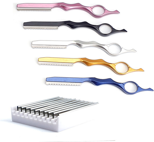 EZ 전문가용 레자기+레자날(칼날11개)샤기컷 울프컷, 전문가용 레자기, 블루+레자날10개입, 1개