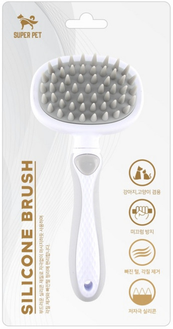 실리콘 브러쉬 강아지용품 20 x 9cm, 화이트, 1개