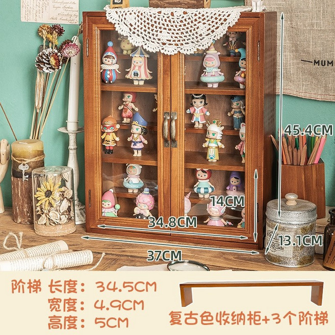 일공이오마켓 장식장가구 원목진열장 원목미니진열장 원목진열장선반 진열장 원목3단진열장, 기존색업그레이드