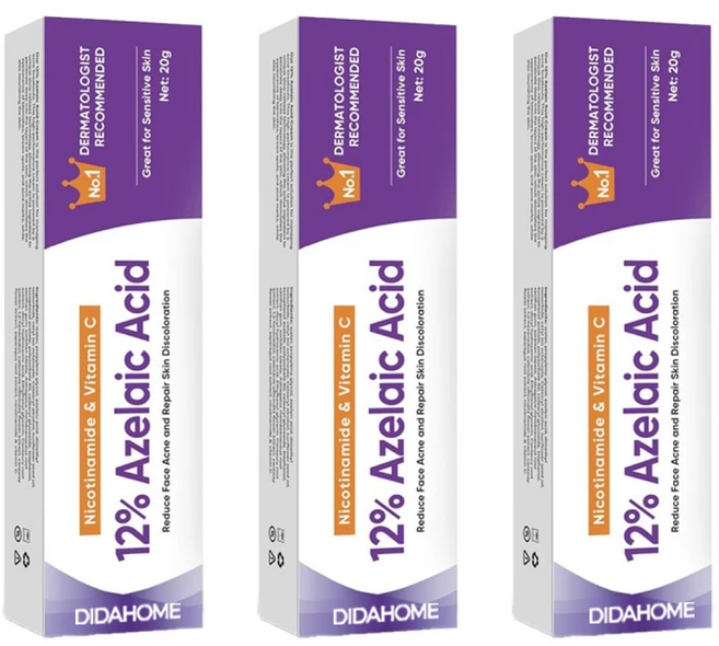 FDA 승인 12% 아젤-라-산 크림|지성 피부|피지/모공 관리/잡티 케어|무자극 데일리 톤업 크림, 3개, 20g - 쿠팡