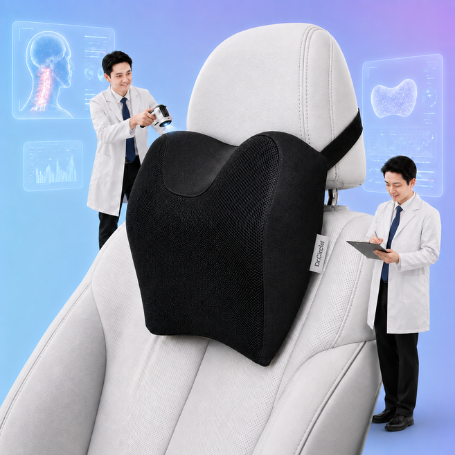 닥터써클 차량용 목쿠션 자동차 목베개 운전석 헤드레스트 목받침 헤드 쿠션, 1개