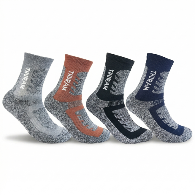 이제이 남자 이중쿠션 두꺼운 등산양말 남성 작업용 스포츠 양말 4켤레