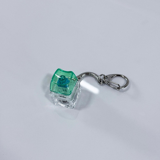 LED 키캡 키링 그린 1구 고양이 MAO 프로파일 열쇠고리 RGB 딸깍이 청축 가방 차키 에어팟, 1개