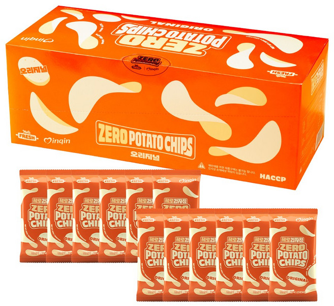 제로감자칩 35g 오리지널 양파맛 개별포장12봉 1박스, 420g
