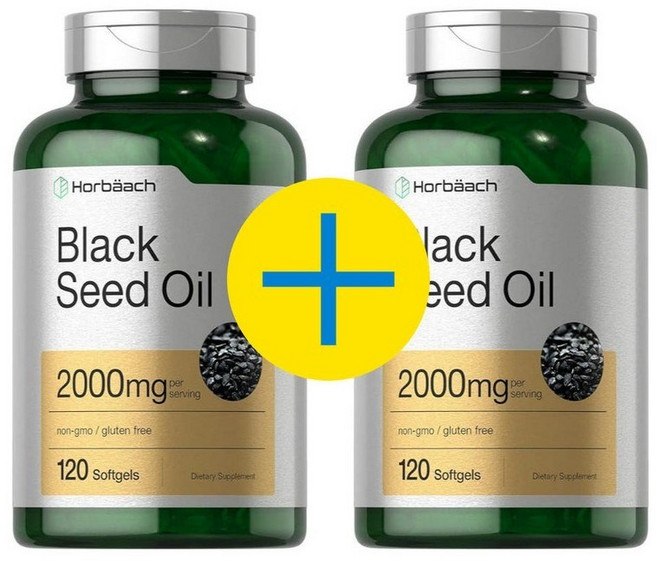 Horbaach Black Seed Oil 호바흐 블랙커민씨드 오일 2000mg 120정 2팩, 2개