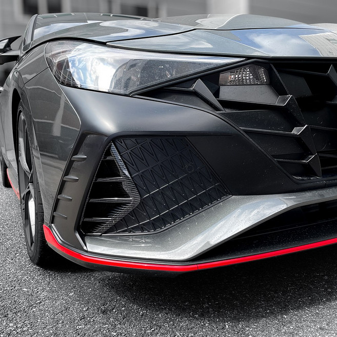 유투카 호환 아반떼 N 튜닝 에어홀 가니쉬 커버 카본 몰딩 차량 용품 드레스업, N용 유광카본 2P