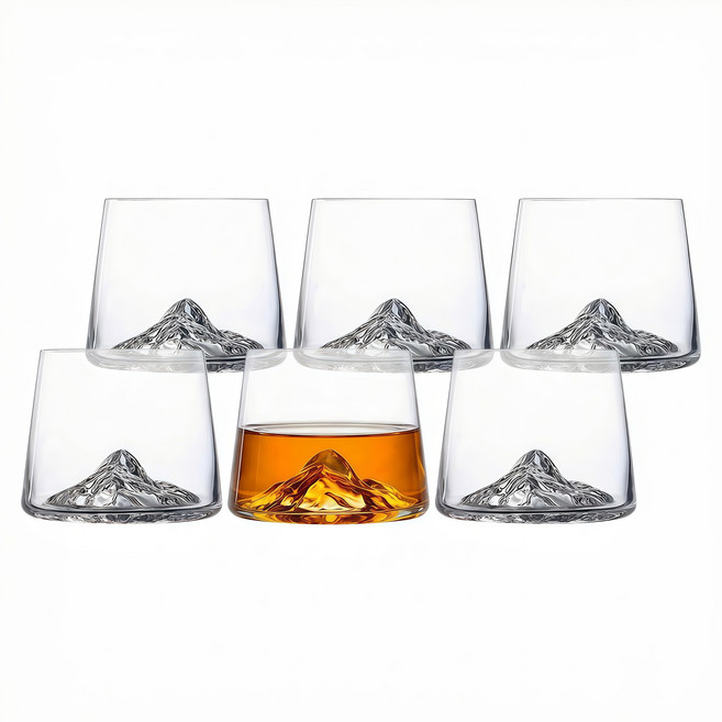 시잉글라스 3D 후지산 위스키 글라스 6P 세트, 6개