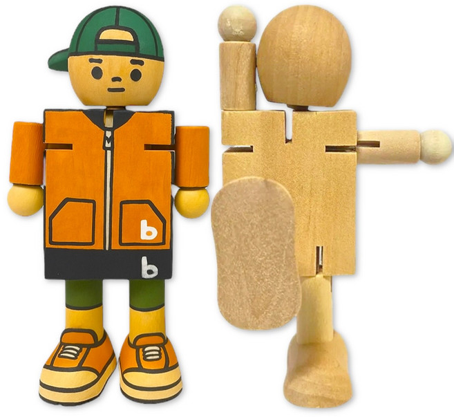 아이몽 관절인형 나무로봇 목각인형 움직이는 나무인형 무브 나무공예 만들기재료, 1개