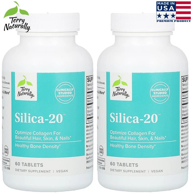 테리 내추럴리 미국산 고함량 실리카 20mg 60정 2병 - 쿠팡