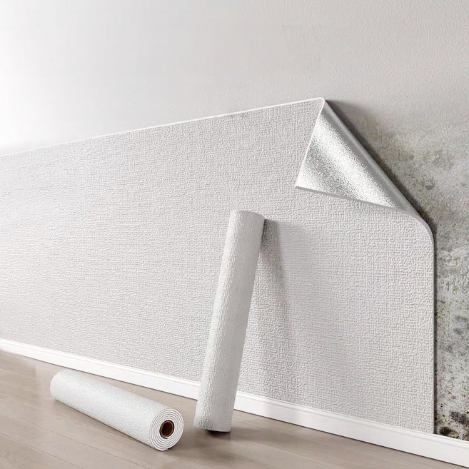 샤일리 붙이는 곰팡이 습기방지 스티커 실크 폼 벽지 도배지, 화이트