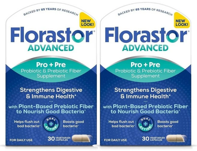 플로라스토 어드밴스드 프로바이오틱 프리바이오틱 유산균 캡슐 30정, 2개 - 쿠팡