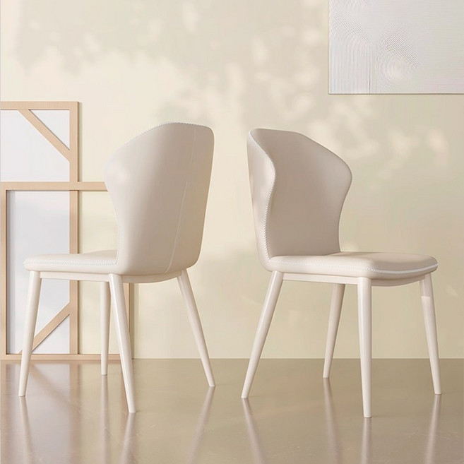 아우스 DC02 모던 디자인 식탁의자 고급 인테리어 의자 카페 커피숍 가죽 체어 북유럽 네일샵 식당용 의자 2개, 화이트