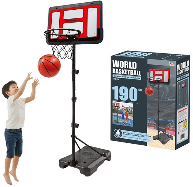 실내 농구골대 + 농구공 + 펌프 세트 이동식 가정용 미니 농구대, 월드바스켓볼 (323 x 130 x 435mm), 1개