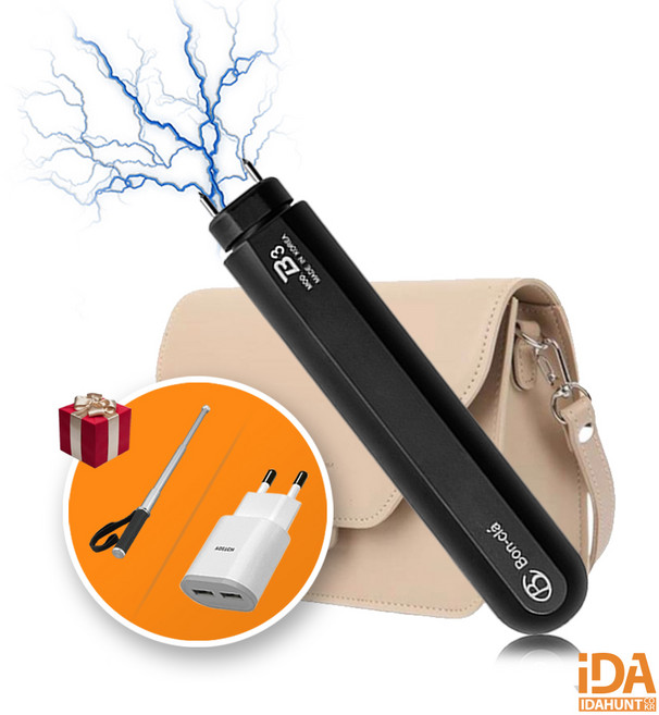 호신용 전기충격기 국산 초강력 비허가 아이용 학생용 자기방어용 호신무기 여성 호신용품 B3+충전패키지포함, 1개