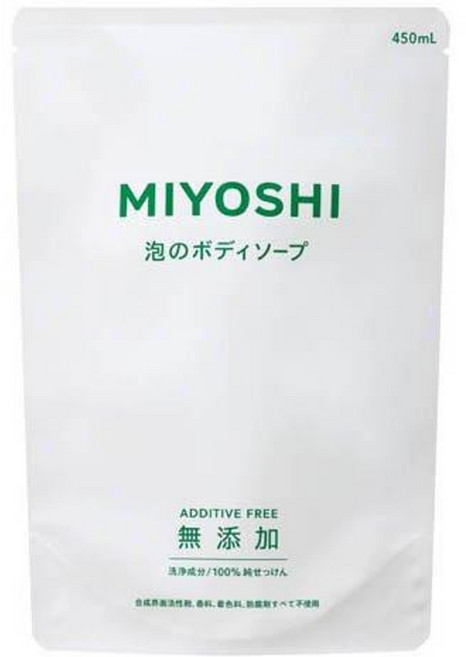 MIYOSHI 無添加泡泡洗手慕斯補充包 300ml, 1個, 無添加沐浴乳-補充包450ml
