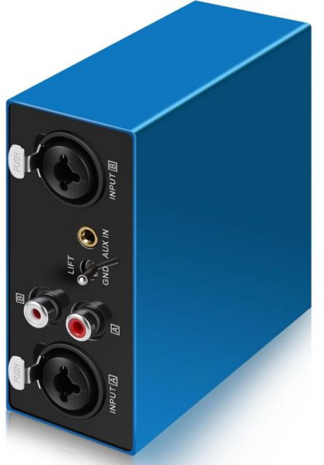 6.35mm XLR 14인치 TRS RCA 3.5mm AUX 입력 출력 다중 채널 접지 루프 잡음 차단기 금도금 오디오 허밍 제거기 스피커 필터 알루미늄 케이스 하이파이 스테레, Blue