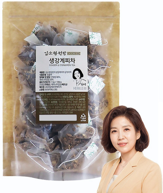 서우 국내산 생강계피차 100% 원물 티백, 1.5g, 1개, 100개입