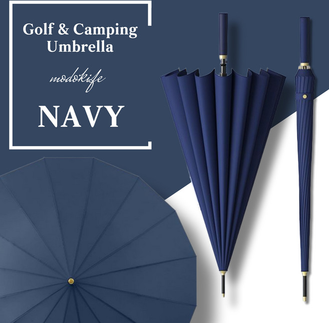 모도라이프 강풍대비 골프 캠핑 튼튼한 장우산, 네이비