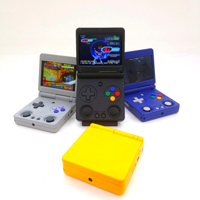 그린플래그 RG34XX SP 한방팩 내장 폴더 휴대용 미니 게임기, 128G (한글 게임팩 내장), 블랙