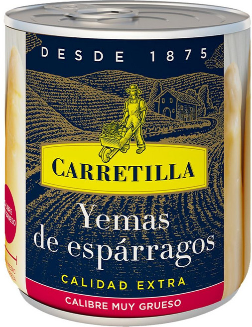 스페인 까레띠아 CARRETILLA yemas asparagus 매우 두꺼운 프리미엄 아스파라거스 통조림, 8개, 205g