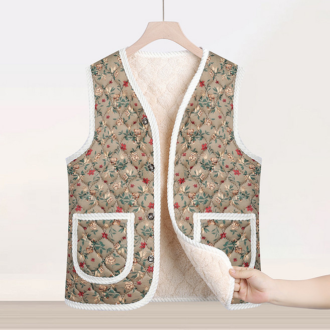 꽃무늬 누빔조끼 촌캉스 패션 할머니조끼 (26년 2월 마지막 특가)