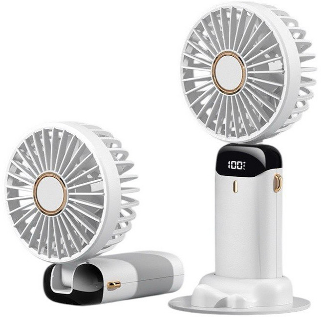 충전팬 휴대용 탁상용 목걸이 핸디 선풍기, 화이트