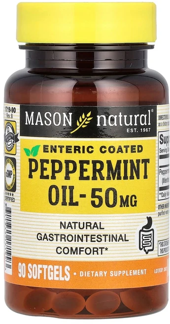 Mason Natural 페퍼멘트 오일 50mg x 90연질캡슐, 1개, 90정 - 쿠팡