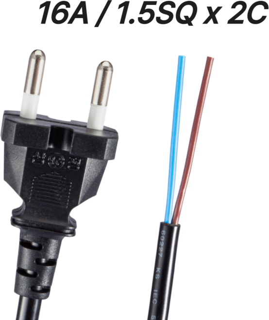 삼정 전원케이블 파워코드 16A 무접지 탈피 전원선 2C 코드선 블랙, 10m, 1개