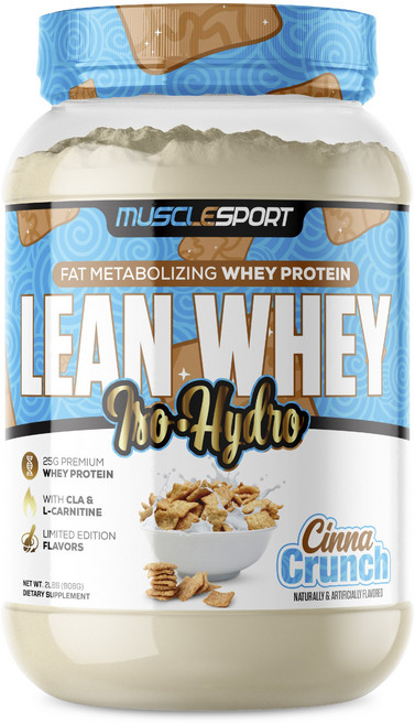 MUSCLESPORT Lean Whey 分離水解乳清蛋白 焦糖脆片口味, 1個, 908g