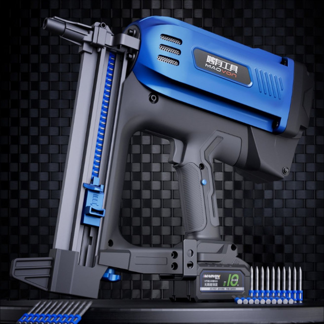 콘크리트 타정기 충전 타카 무선 콘크리트 타정총 못총, 타정기+배터리 2개+못3000개+가스 3개, 1개