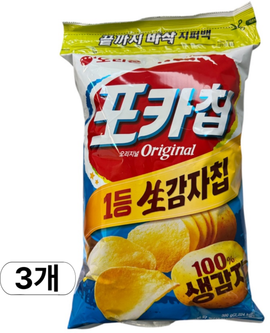 오리온 포카칩 오리지널, 390g, 3개