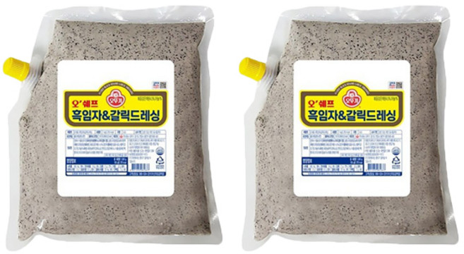 오뚜기 오쉐프 흑임자&갈릭드레싱, 1kg, 2개